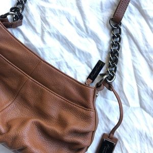 Kenneth Cole Leather Brown Chain Crossbody Purse